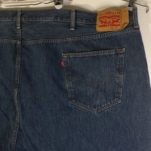 Mens Button Fly Blue Jeans W60 L30 
